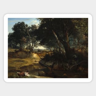 Forest of Fontainebleau by Jean-Baptiste-Camille Corot Sticker